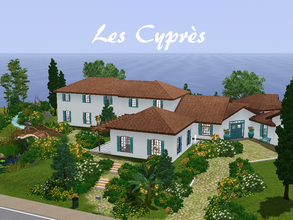 Sims 3 —  by philo — What about a swim? Not only this villa has two swimming pools but also a small pool house which can