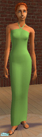 Sims 2 — Silk Gowns - 5fd9bd44 Gssilkgowngreen by gil_shalos — Formal silk dress in green