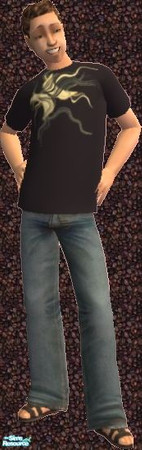 Sims 2 — Hurley Teen Outfits - 1 by frogger1617 — Hurley Brand T shirts and Jeans for your teen boys. Base Game Recolors.