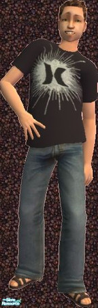 Sims 2 — Hurley Teen Outfits - 3 by frogger1617 — Hurley Brand T shirts and Jeans for your teen boys. Base Game Recolors.