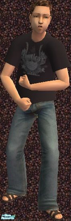 Sims 2 — Hurley Teen Outfits - 4 by frogger1617 — Hurley Brand T shirts and Jeans for your teen boys. Base Game Recolors.