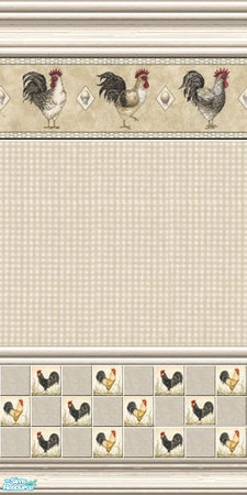 Sims 2 — Rooster Kitchen Tile by Halfcreek — _