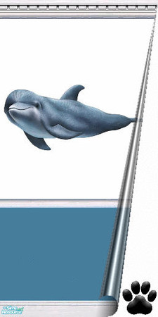 Sims 2 — Dolphin Cove - Dolphins Bathroom - Big Dolphin & Lt Blue 2 Wall by MinnieMinPin — 