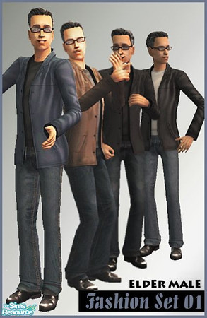 Sims 2 — Elder Male Fashion Set 01 by SaeraMaples — Fashionable clothing for your elder guys.