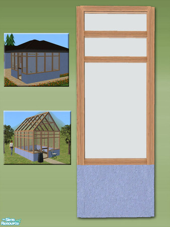 Sims 2 — Greenhouse Wall - Blue - Metal Frame by Shakeshaft — Part of a new mesh set of Greenhouse walls, there are 6