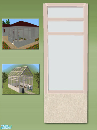 Sims 2 — Greenhouse Wall - White - White Frame by Shakeshaft — Part of a new mesh set of Greenhouse walls, there are 6