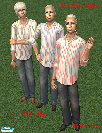 Sims 2 — H&M for Elders! - Lucas Shirt and Jeans by Intuition — H&M for Elders- more than any words can describe!