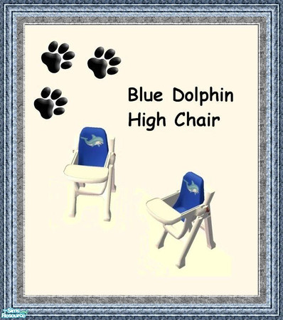 Sims 2 — Dolphin Cove  - Ocean Swirl Nursery - Blue Dolphin High Chair by MinnieMinPin — 