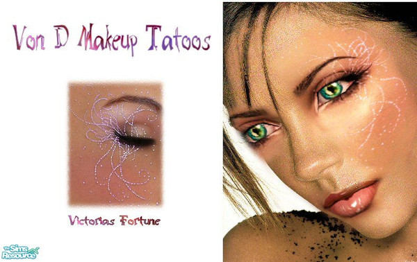 Sims 2 — VF Von D Makeup Tatoos - 8 by fortunecookie1 — Here are eight different makeup tatoos inspired by Kat Von D\'s