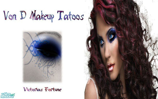 Sims 2 — VF Von D Makeup Tatoos - 6 by fortunecookie1 — Here are eight different makeup tatoos inspired by Kat Von D\'s
