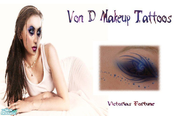 Sims 2 — VF Von D Makeup Tatoos - 2 by fortunecookie1 — Here are eight different makeup tatoos inspired by Kat Von D\'s