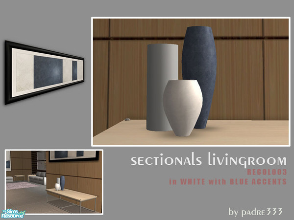 Sims 2 — Sectionals Recol003 White - Sectionals Vases Recol003 White by Padre — Recolour of the Sectionals Livingroom in