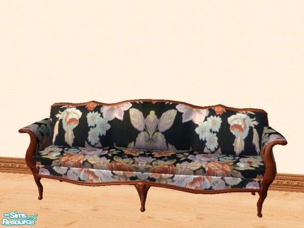 Sims 2 — Victorian Floral Sofas - Black Floral by drewsoltesz — A recolour of the Sims 2 original object \"Lap of