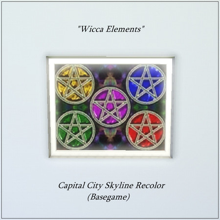 Sims 3 — Wicca Elements by weirdling2 — Five pentacles representing Earth, Air, Fire, Water, and Spirit.