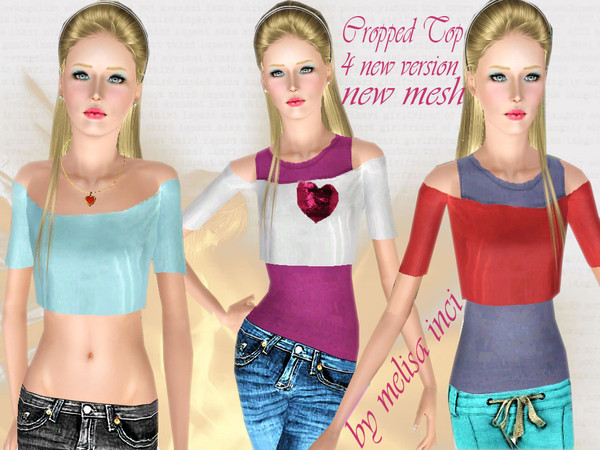 Sims 3 — Cropped Top with 4 new version  by melisa_inci — Cropped Top 4 New version by melisa inci