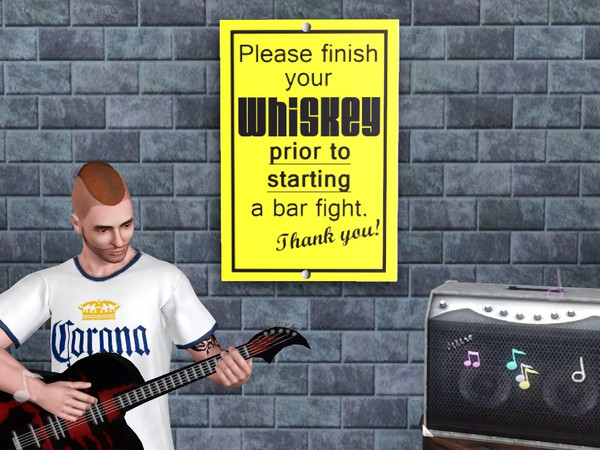 Sims 3 — Adult Beverage Signs by spladoum — You drink nectar? ... me either, I hate that stuff. Kick back with a sign