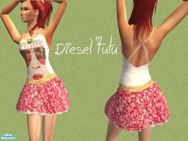 Sims 2 — Diesel Tutu - no mesh by stefatje — The top is based on a T-shirt of Diesel, enjoy! I love comments 