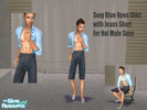 Sims 2 — Sexy Blue Open Shirt with Jeans Short for Hot Male Sims by hugomdu142 — Here\'s my second submission, i hope