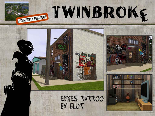 Sims 3 — Twinbroke - Eddies Tattoo by Elut — Twinbroke Collection. Need a I love mum tattoo or help with the not so well