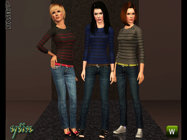 Sims 3 — Hasel Set 44_2 by hasel — Hasel Set 44_2 hasel@tsr.. 4 recolorable palettes.. 3 different styles.. Enjoy..