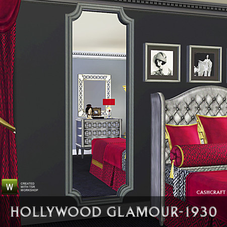 Sims 3 — Hollywood Mirror by Cashcraft — A full length decorative wall mirror created by Cashcraft for TSR.