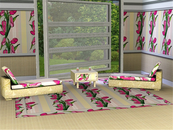 Sims 3 — marcorse_tulip tulip pattern by marcorse — Beautiful tulips in shades of pink, climb up this vertical pattern,