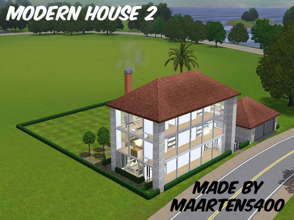 Sims 3 — Modern House 2 by maarten5400 — It's a modern house for your sims with 3 Bedrooms, 1 Bathrooms, a kitchen, a