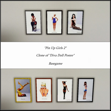 Sims 3 — Pin Up Girls 2 by weirdling2 — Beautiful pin up girls for your walls!