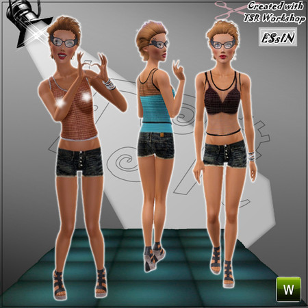 Sims 3 — Net Athlete by ESsiN — Net Athlete by ESsIN *2 Recolorabla Parts *Blue shirt and black bra not included Blue