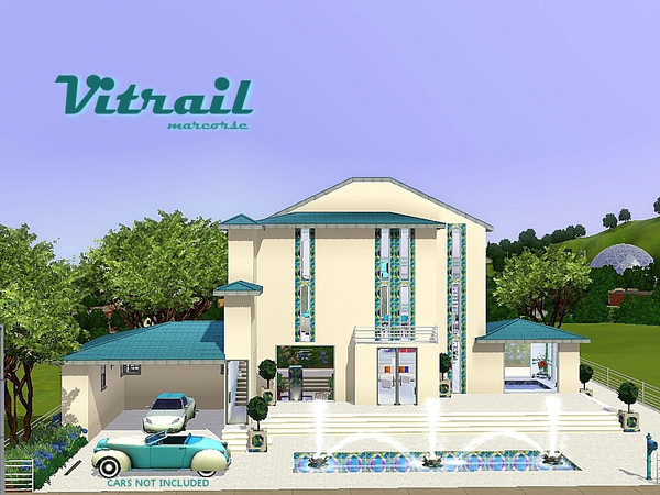Sims 3 — Vitrail by marcorse —  Vitrail is a 3storey, contemporary home of 2 bedrooms, 2 bathrooms, 2 living areas, with