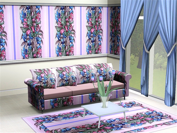 Sims 3 — marcorse_lily tower pattern by marcorse — A 'tower' of pink and blue likies in a vertical pattern on a subtly