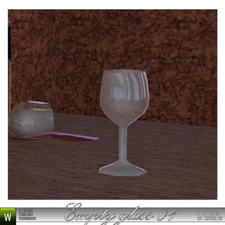 Sims 3 — Empty glass 01 by katelys — New decorative object. Low polycount.