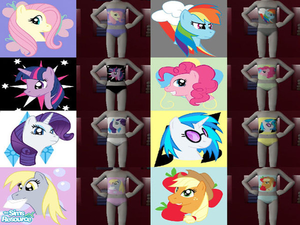 Sims 2 — MyLittlePonySwimsuit by rejectedall2 — Cute swimsuits!