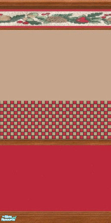 Sims 2 — Autumn Harvest Kitchen Wall 1 by skippyscatt — Autumn Harvest Kitchen Walls with splashback tile to match the