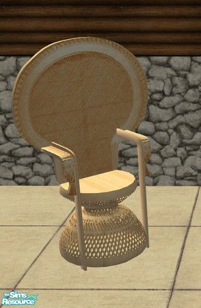 Sims 2 — Breezy Pine Patio Set - Chair by Riverwillows — Lovely 2 piece wicker patio set in light pine. Base game. By