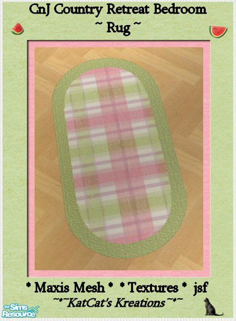 Sims 2 — CnJ Country Retreat Bedroom Rug by KatCat — Recolor of the \"\'Unbridled Braids\' Oval Rug\" from the