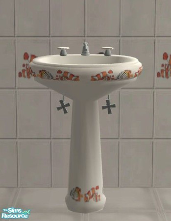 Sims 2 — Under the Sea Kid\'s Bath - Sink by Riverwillows — Cute bathroom, decorated with fishies and sea life. Perfect