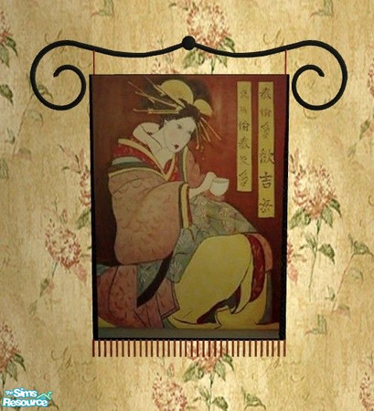 Sims 2 — Dynasty Bedroom - Tapestry by Riverwillows — Lovely bedroom in pretty reds and a touch of the Orient. All items