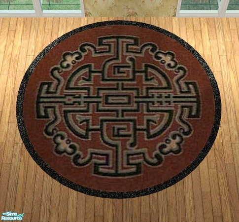 Sims 2 — Dynasty Bedroom - Rug by Riverwillows — Lovely bedroom in pretty reds and a touch of the Orient. All items base