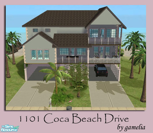 Sims 2 — Coca Beach: 1101 Coca Beach Drive by gamelia — Pier foundation home on 3x5 beach lot. Must see to appreciate!