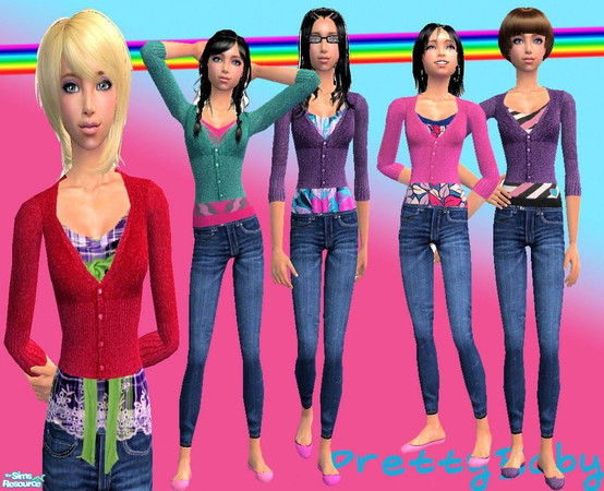 Sims 2 — Yet another cardi set by pretty_baby — as you can tell, i am still majorly obsessed with cardis. so i made more