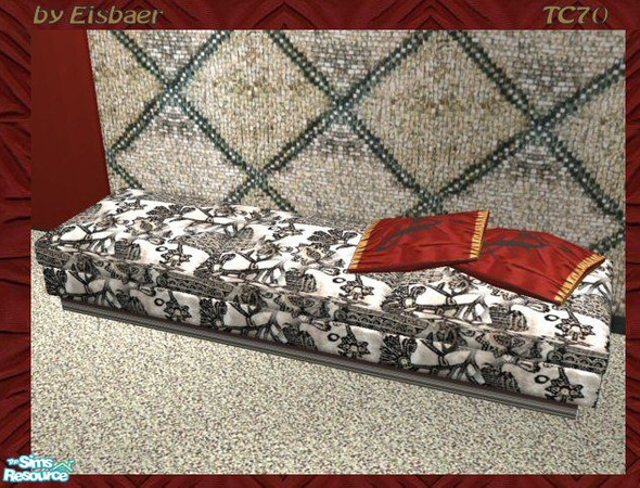 Sims 2 — Velvet Living TC70 - Sofa Music by Eisbaerbonzo — Music? Yes, I put a violin clef on the pillows. Black and