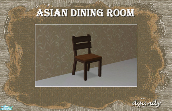 Sims 2 — Asian Design Dining Room Set - Dining Room Chair by Dgandy — Simple and comfortable with a soft leather cushion.