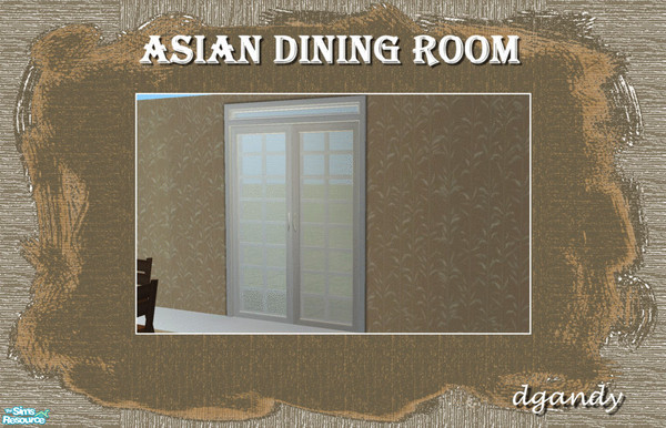 Sims 2 — Asian Design Dining Room Set - Glass Double Doors-Straight by Dgandy — These double doors have a transparent