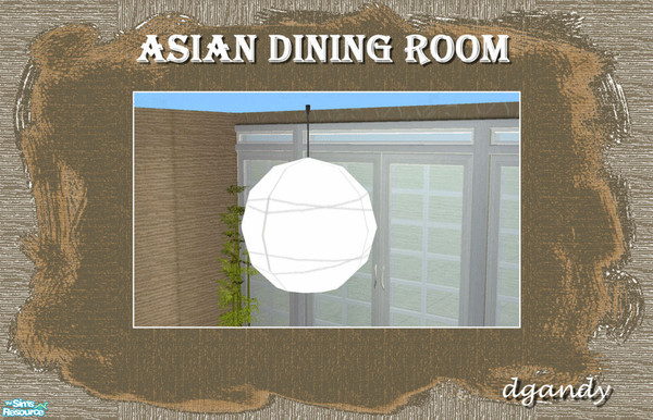 Sims 2 — Asian Design Dining Room Set - Hanging Lantern by Dgandy — I wanted this lantern to be centered over the table