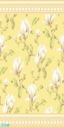 Sims 2 — Tulip Tree Blossoms by mmbunny — Sunny yellow tones with tulip tree blossoms and decorative upper and lower trim