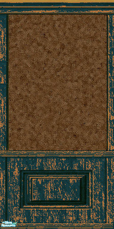 Sims 2 — peeling-wain-blue-enclosed by Kahlida1 — peeling blue paint with old wallpaper