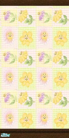 Sims 2 — Sunshine Flowers Kids Set - Nursery - Wallpaper by sallyhails — Recolour of sims2sisters wonderful Rebecca