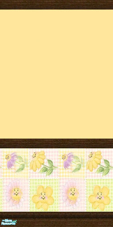 Sims 2 — Sunshine Flowers Kids Wallpaper with Yellow Paint by sallyhails — Recolour of sims2sisters wonderful Rebecca