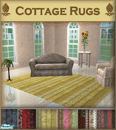 Sims 2 — Cottage Rag Rugs by galilea — Homespun rugs just like Granny used to make. Now days these rugs are considered